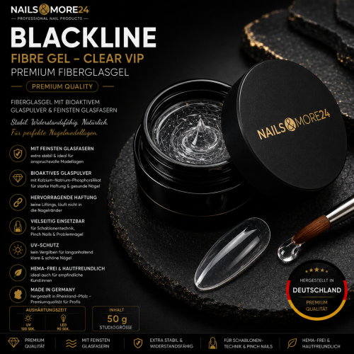 Fibre Gel - Clear VIP | Blackline premium quality UV Gel | 50g